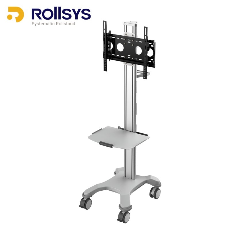 Heavy Duty Medical Monitor Cart with Shelf, EC-MS001